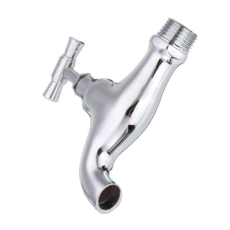 TMOK DN15 1/2'' Brass Chrome Tap Water Nozzle Single Control Faucet Bathroom Balcony Tap Thread Connection w/ Switch