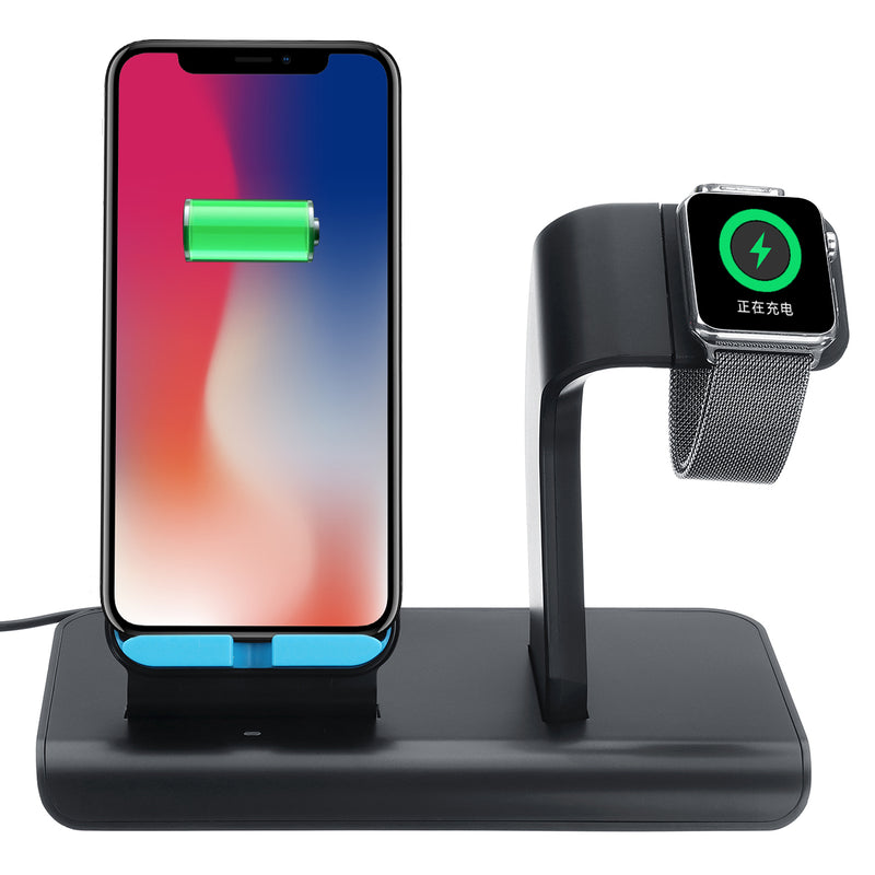 Type-C Port 2 In 1 Qi Wireless Charger Phone Holder Watch Holder For iPhone Samsung Apple Watch Series