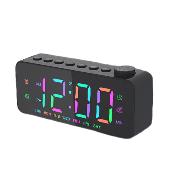 AGSIVO LED Digital Alarm Clock with FM Radio / Dual Alarm / Snooze / External USB Charging Port / Dimmable Night Light For Bedroom / Office