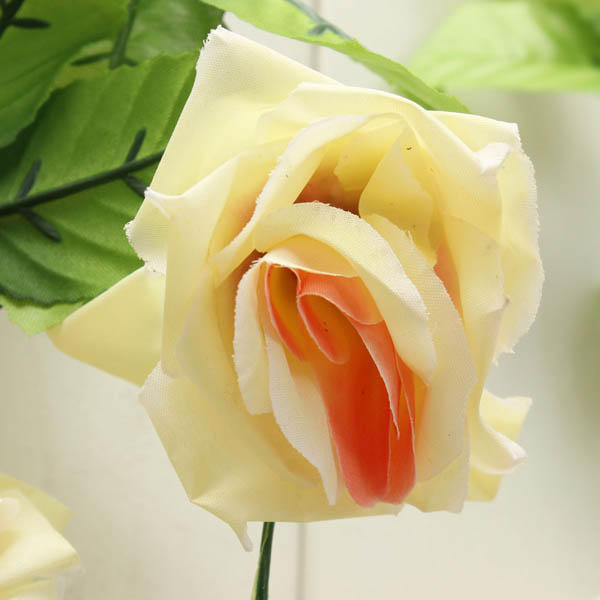 2.4m Artificial Plastic Rose Flower Green Leaves Garland Home Garden Wedding Party Decorations