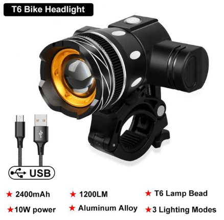 LED Bicycle Front Light USB Rechargeable Adjustable Bicycle Taillight Set MTB Mountain Cycling Flashlight Bike Accessories
