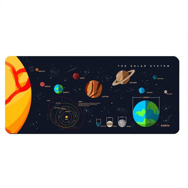 Space Planet Game Mouse Pad Large Size Desktop Game Thickened Locked Edge Anti-slip Rubber Mouse Mat For Home Office