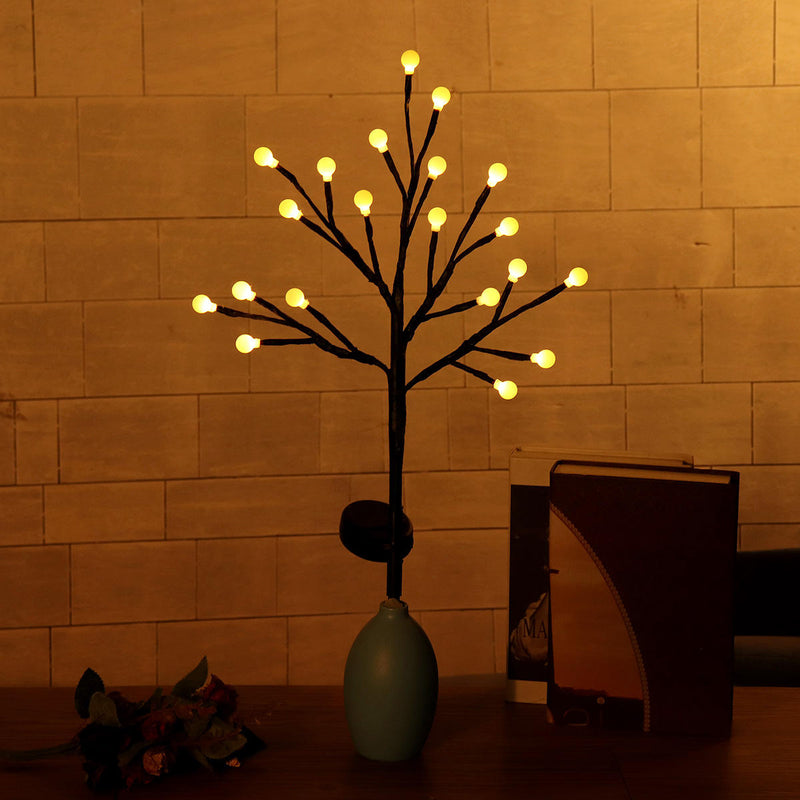 Solar Powered LED String Lights for Patio Decor - Round Ball Tree Branch Outdoor Waterproof Holiday Light