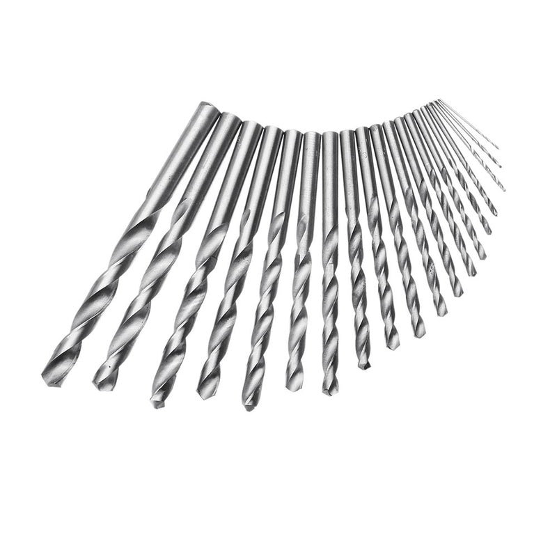 Drillpro 19pcs 1-10mm HSS Twist Drill Bit Set Straight Shank Twist Drill Bit