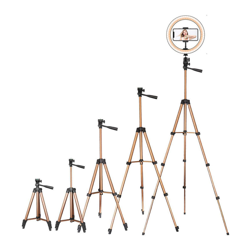 Controllable 6 inch 10 inch LED Selfie Ring Light + Tripod Stand + Phone Holder Photography YouTube Video Makeup Live Stream with Remote Shutter for iPhone Android Smart Phones