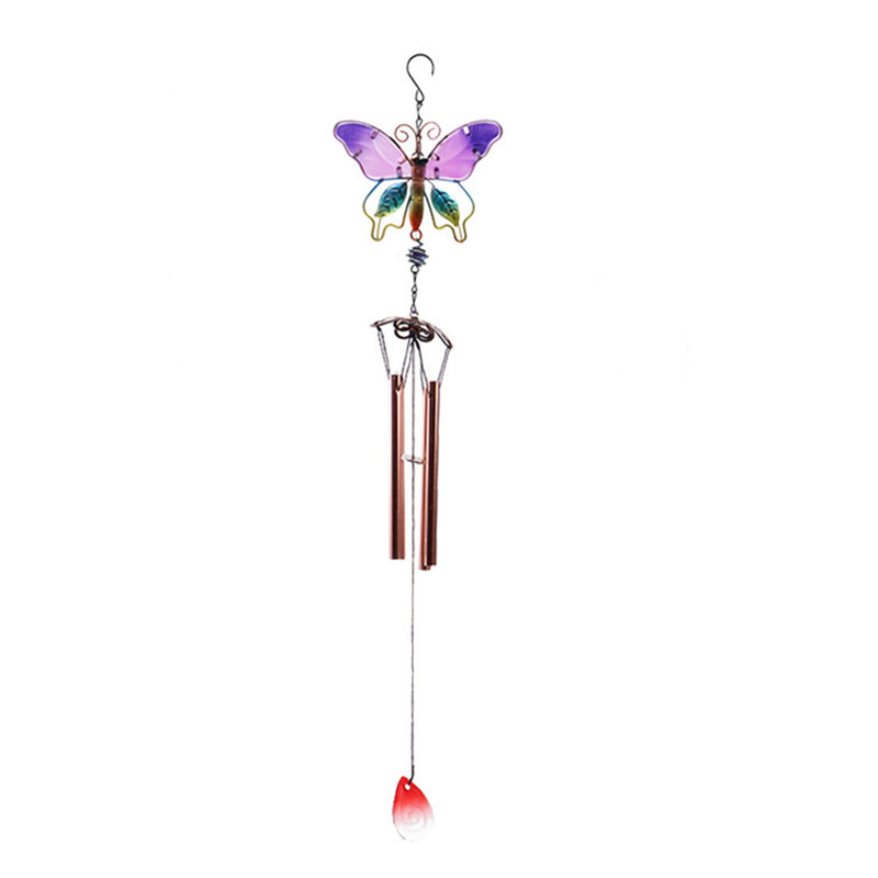 Metal Butterfly Wind Chime Glass Painted Ornaments Wind Chimes Pendants