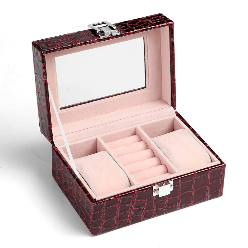 Deffrun 2/6/10/20 Slots Jewelry Watch Display with Window Watch Box