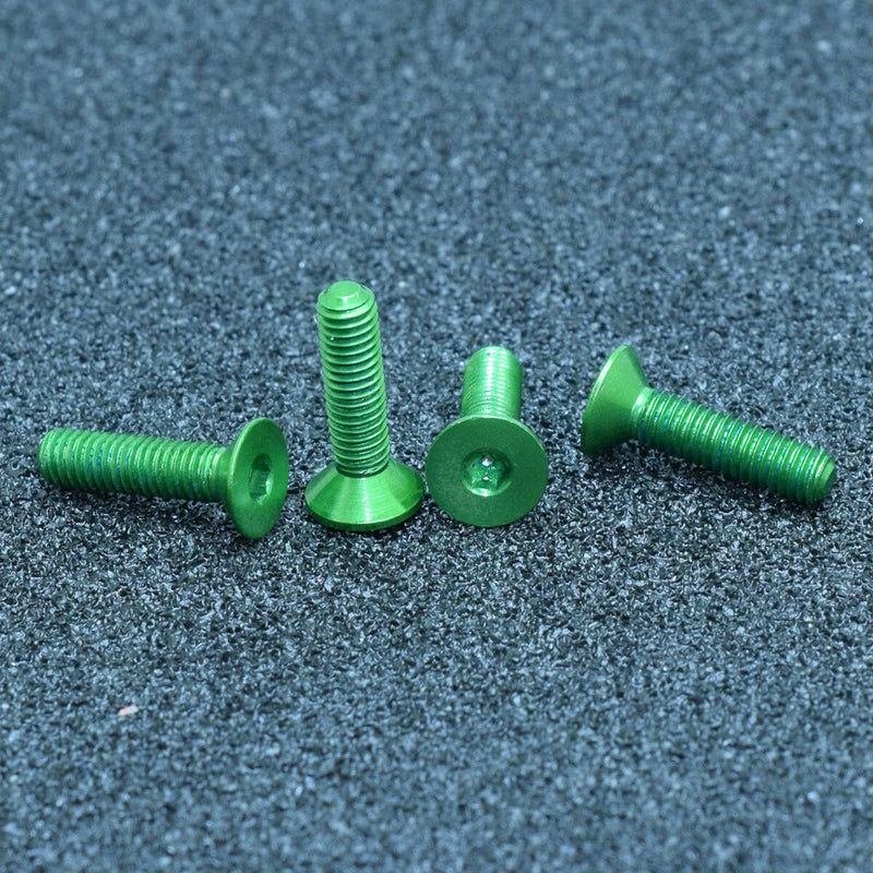 Suleve M3AH10 10Pcs M3x16mm Flat Countersunk Head Hex Socket Screw 7075 Aluminum Alloy Metric Screw Bolt