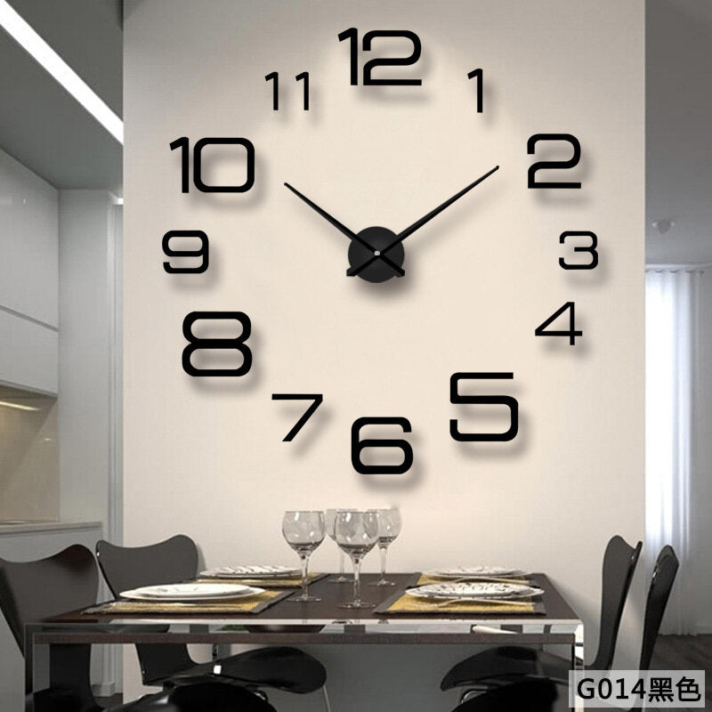 Creative Personality Simple Fashion Wall Clock 3d Acrylic Mirror Wall Stickers Clock Living Room Diy Wall Clock