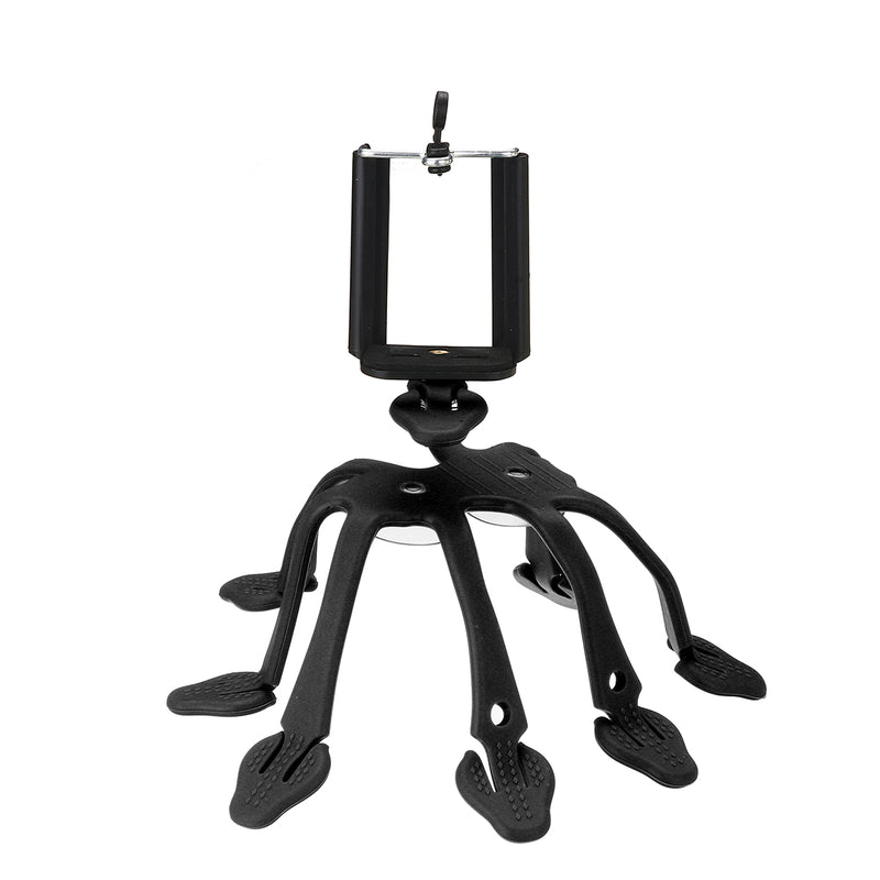 Multifunctional Portable Flexible Silicone Lazy Car Desktop Camera Mobile Phone Holder Stand Bracket with Double Suction Cup for Devices between 5.6 to 8.7cm Width