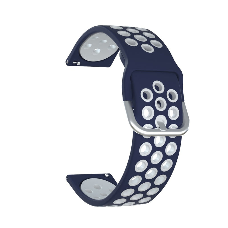20mm Dual Color Stoma Soft Silicone Watch Strap Watch Band for Huawei Honor Watch ES/ BlitzWolf BW-HL1/HL2/ Haylou LS02