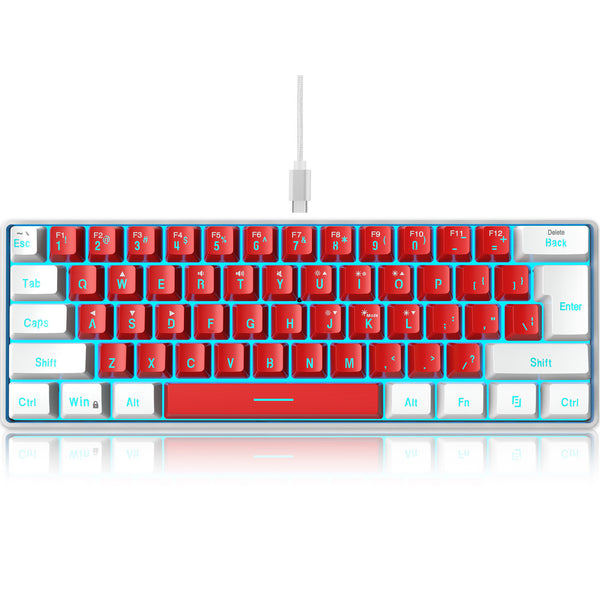 HXSJ 61key Mini Gaming keyboard ISO LayoutRGB Backlight ABS Material USB Wired Membrane keyboard for WIN