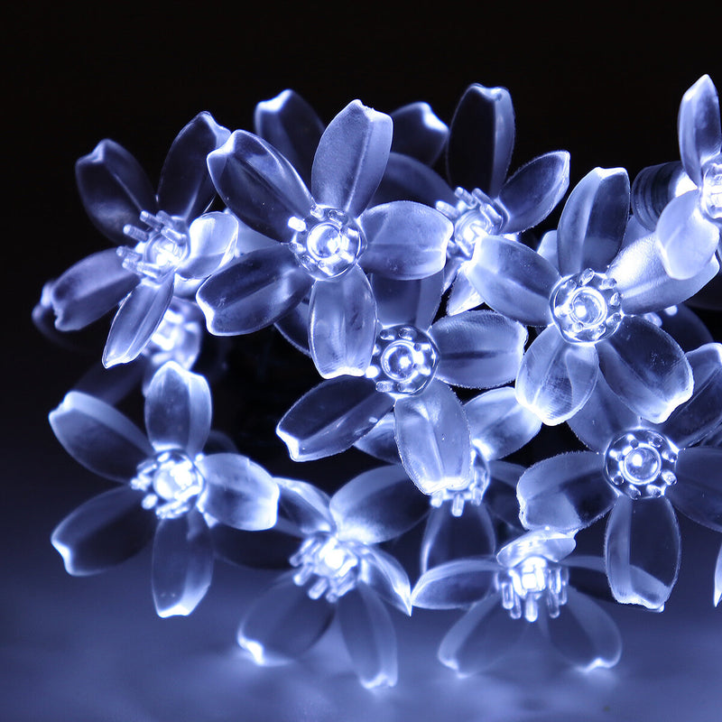 7M 50LED Holidays Merry Christmas Sakura Flower Solar String Lights Outdoor Garden Decor Christmas Decorations Clearance Christmas Lights