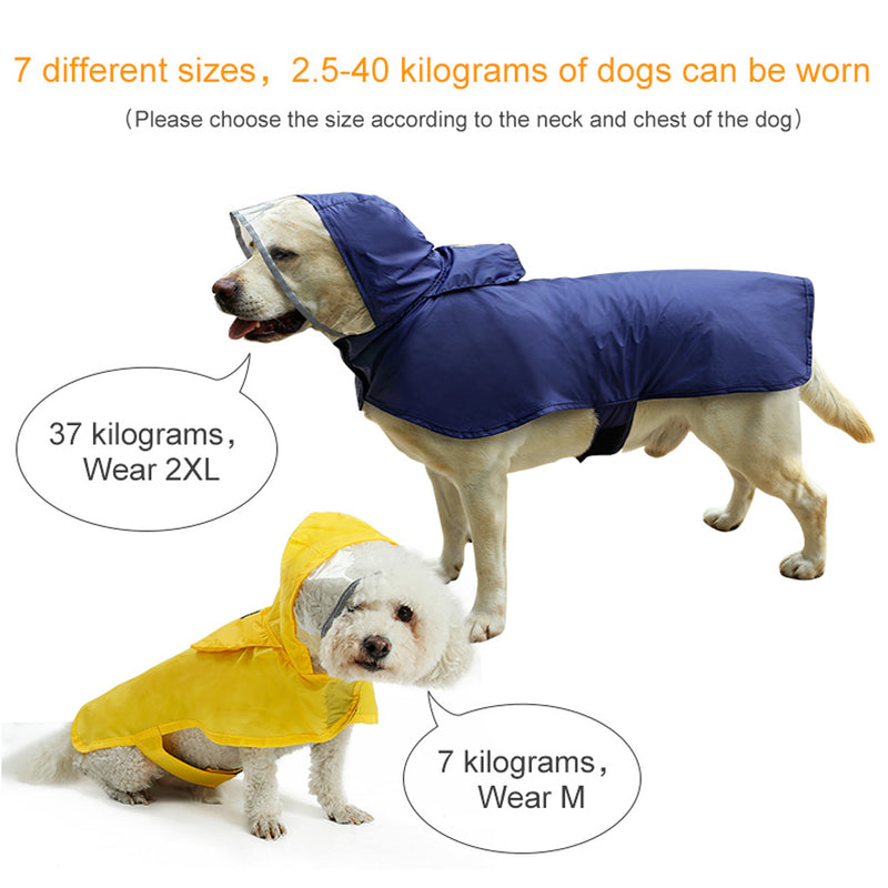 S/M Waterproof Dog Pet Raincoat Portable Raining Jacket Clothes