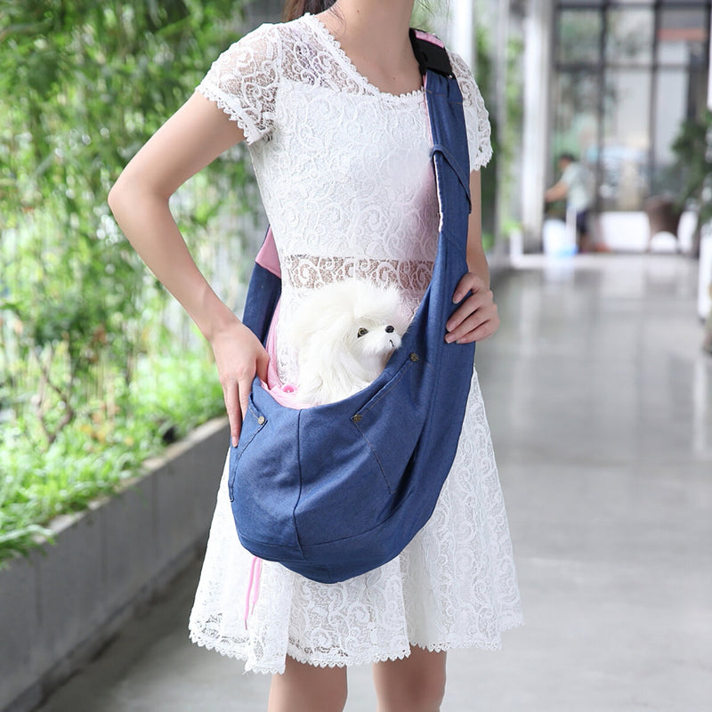 Double Side Using Pet Puppy Carrier Dog Carrier Shoulder Bag Pouch Mesh Outdoor Travel Handbag Tote Puppy Carrier
