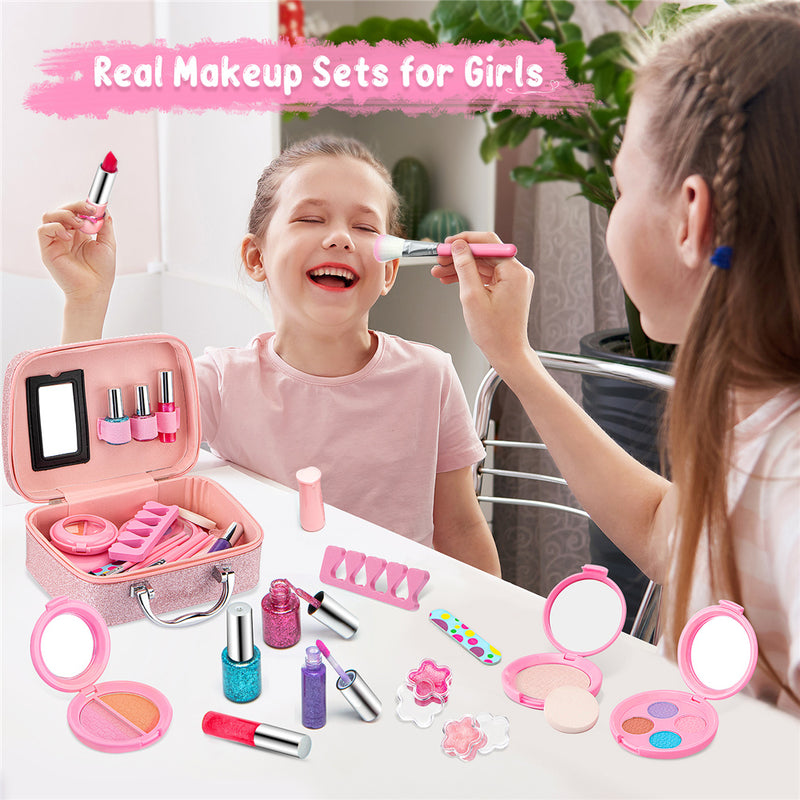 Pickwoo Pretend Play Makeup for Girl, Princess Dress-up Makeup Kit for Kids Holiday and Birthday Gifts