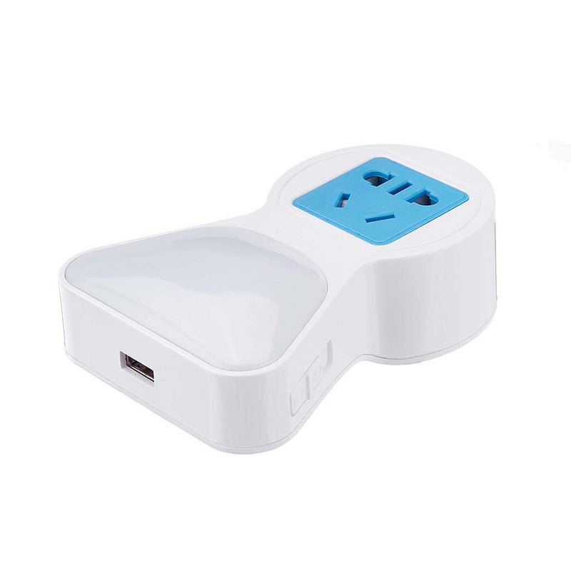 EU/US AC100-240V 5W Light Sense LED Night Light Socket Creative USB Charging Socket