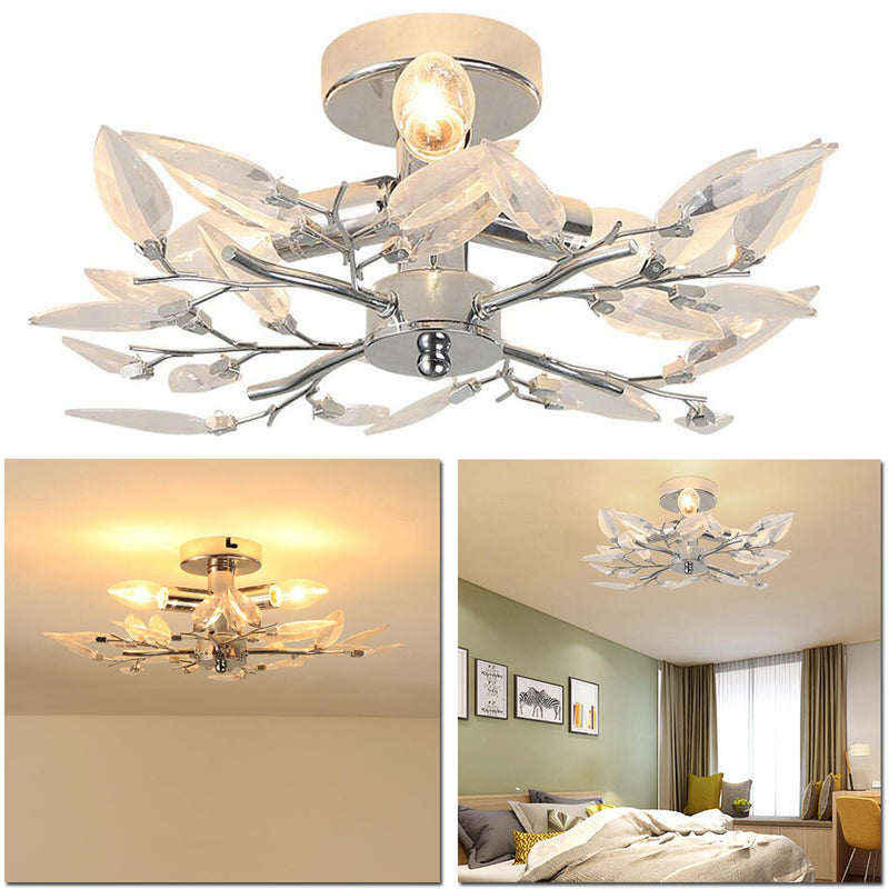 Acrylic Leaf Arms Ceiling Light LED Living Bedroom Room Lamp Fitting Lighting