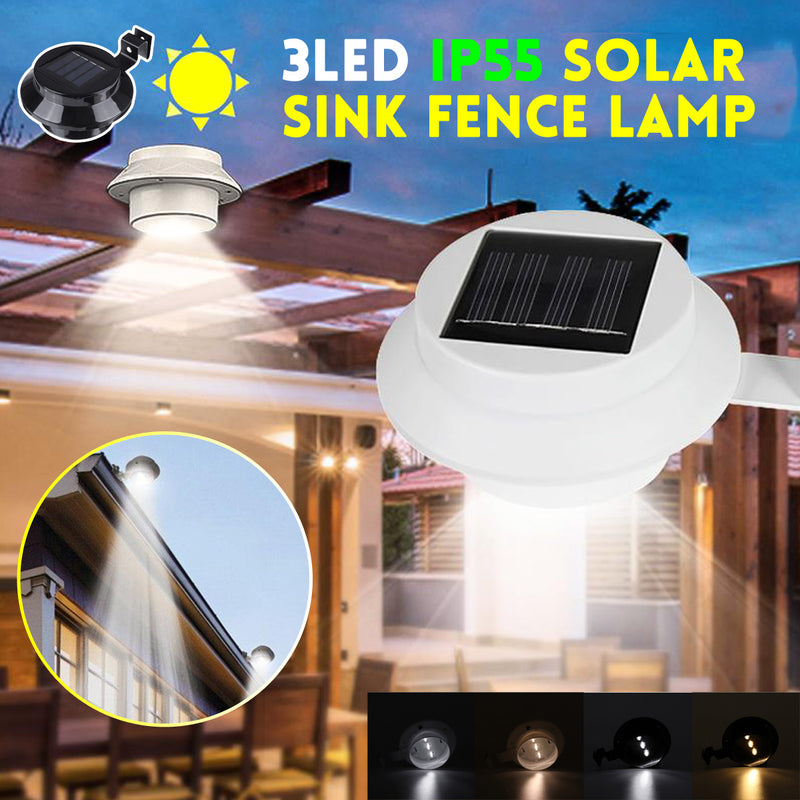 Solar Powered LED Fence Light Outdoor Waterproof Wall Garden Lamp for Corridor Street