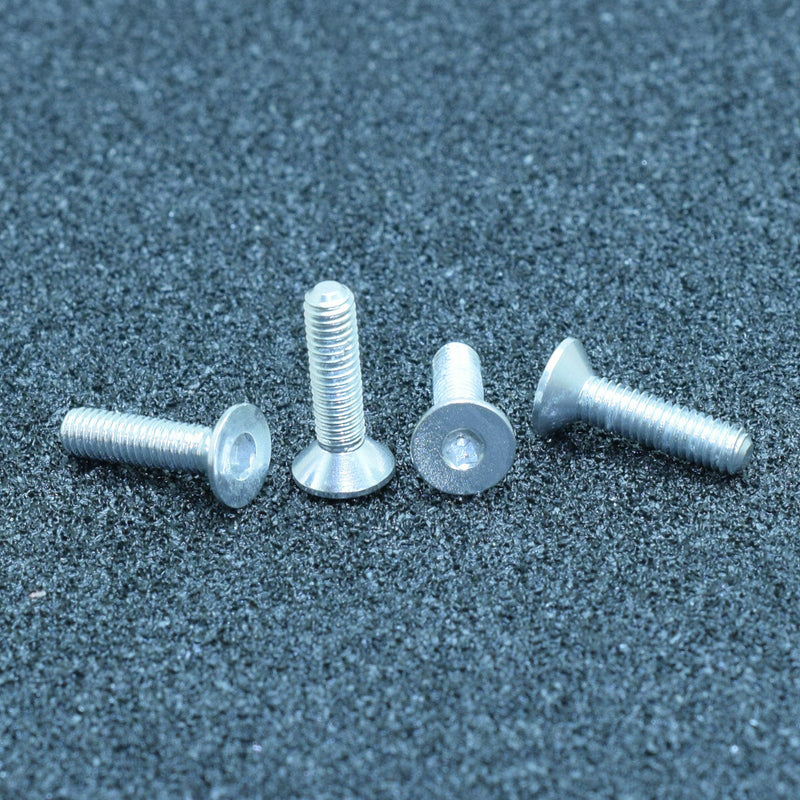 Suleve M3AH10 10Pcs M3x16mm Flat Countersunk Head Hex Socket Screw 7075 Aluminum Alloy Metric Screw Bolt