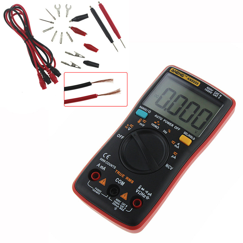 ANENG AN8009 True RMS NCV Digital Multimeter 9999 Counts Backlight AC DC Current Voltage Tester