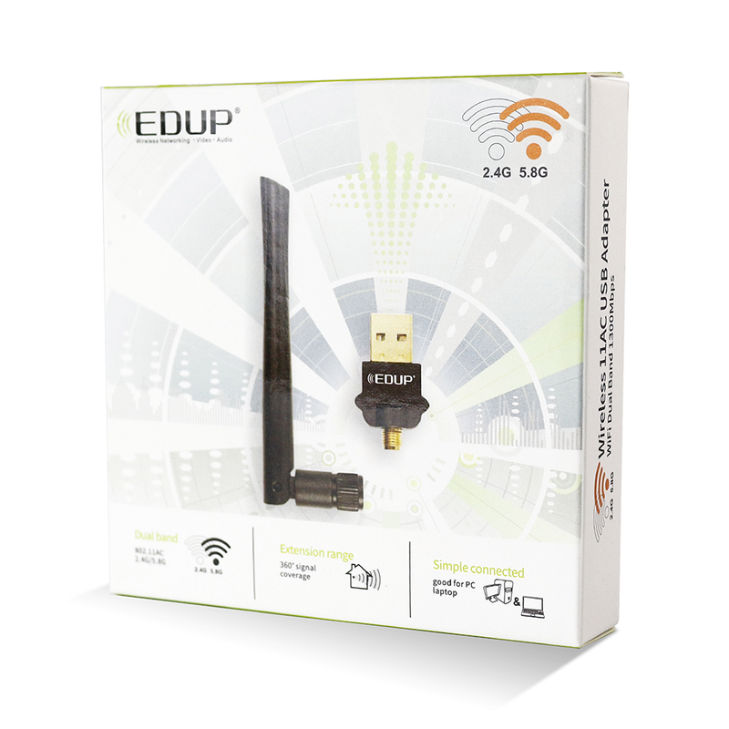 EDUP 1300M Dual Band USB3.0 Wireless WiFi Adpater Network Card 2Dbi Antenna Wireless WiFi Receiver Transmitter Soft AP Mode
