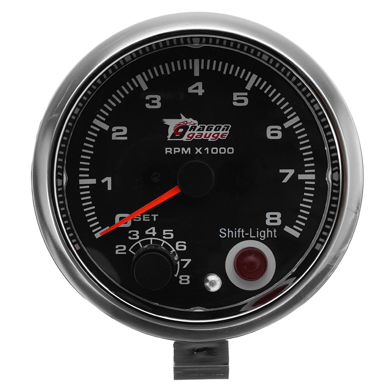 3.75 Inch 12V RPMx1000 Tacho Tachometer with Shift Light RPM Rev Gauge Meter