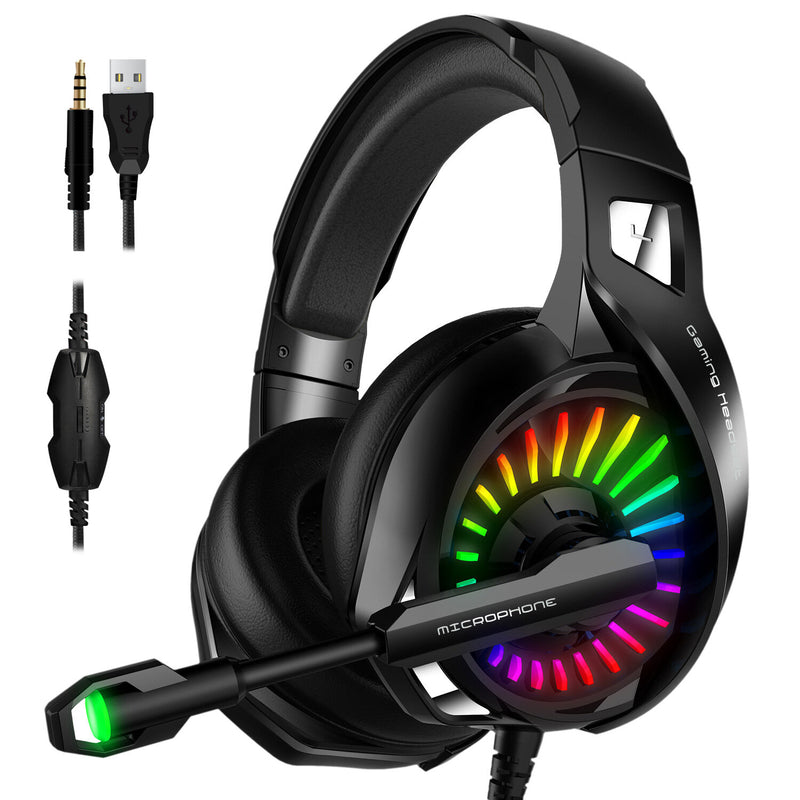 YOBA A20 Wired Gaming Headphone RGB 3.5mm/USB Interface Bass 7.1 Channel Headphone Gaming Music Headset