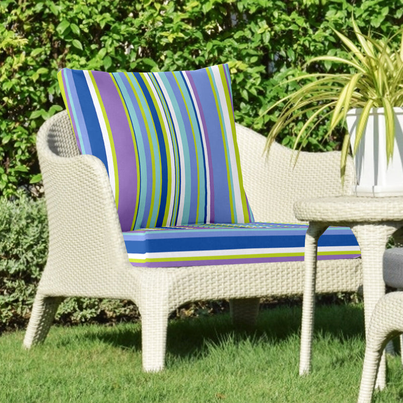 Deep Seat Cushion Set With Ties Outdoor Garden Patio High Rebound Foam Patio