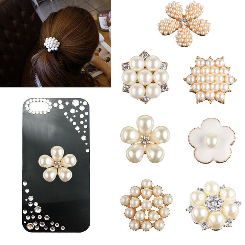 1Pc DIY Pearl Jewelry Accessories Hair Pendant Phone Paste Drill Embellishment
