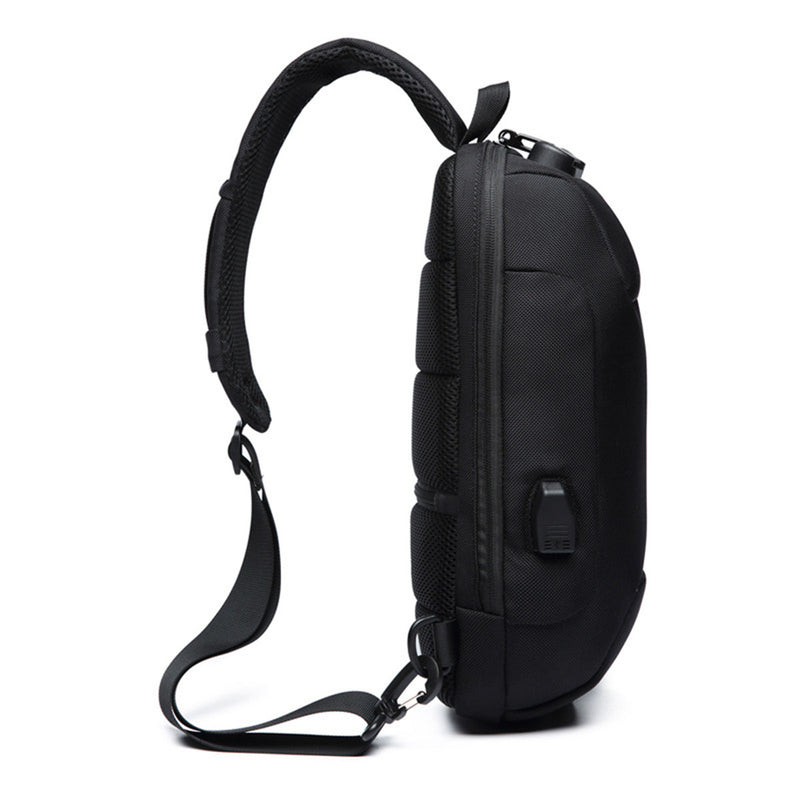 3-Digit Lock Anti-theft Shoulder Bag With USB Charing Port Waterproof Phone Travel Backpack