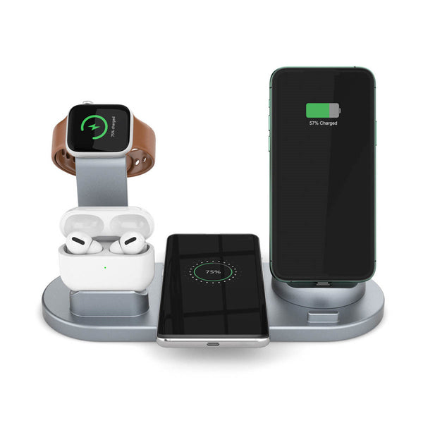 4 In 1 Qi Wireless Charger Phone Charger Watch Charger Earbuds Charger for Qi-enabled Smart Phones for iPhone for Samsung Apple Watch Apple AirPods Pro