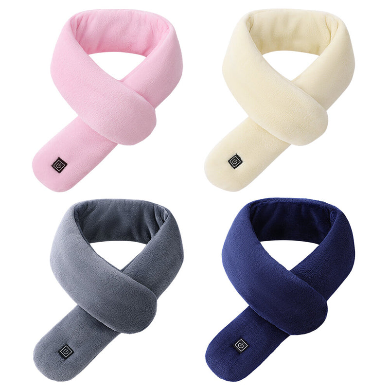 TENGOO Electric Heating Scarf 3 Gears Heating 4 Modes Massage Ajustable Winter Warm USB Rechargeable Neckerchief Plush Collar