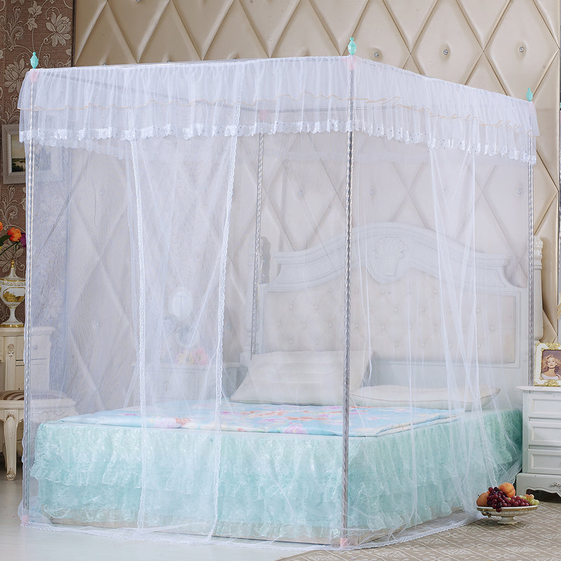 Lace Bed Netting Canopy Anti-Mosquito Net Four Corner Post Queen King Sizes for Bathroom Textile