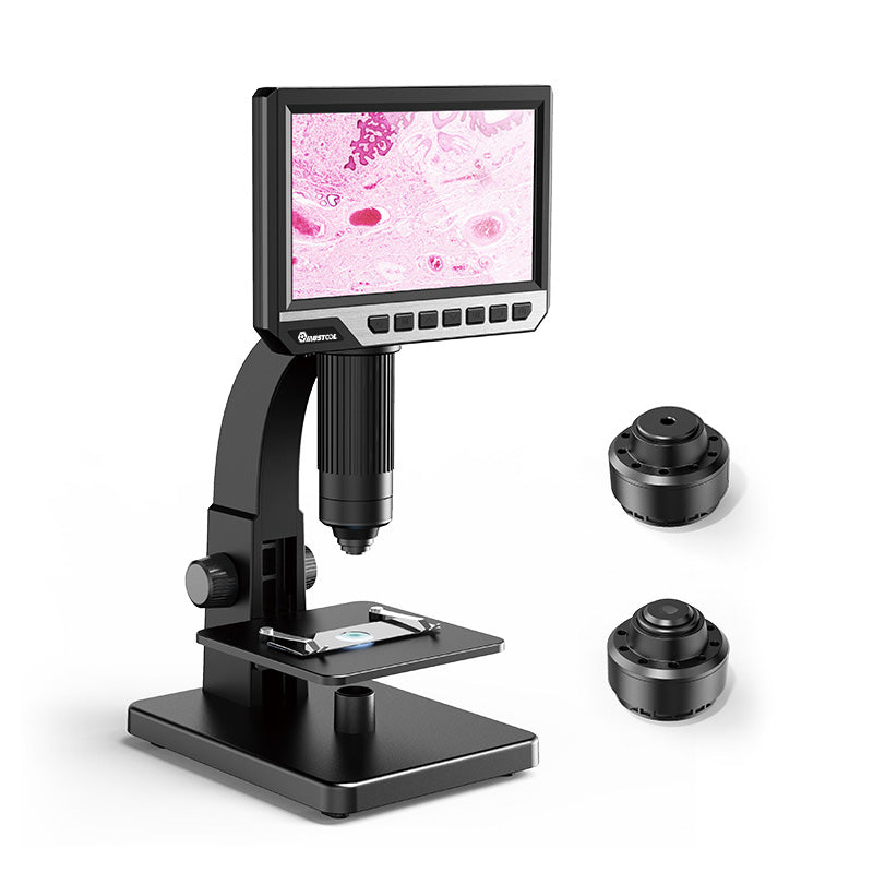 MUSTOOL MT315 2000X Dual Lens Digital Microscope 7-inch HD IPS Large Screen Multiple Lens for Circuit/Cells Observation Up&Down Light Source Support Computer Viewing