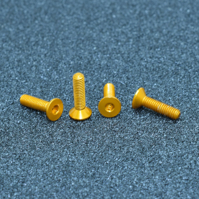 Suleve M3AH10 10Pcs M3x16mm Flat Countersunk Head Hex Socket Screw 7075 Aluminum Alloy Metric Screw Bolt