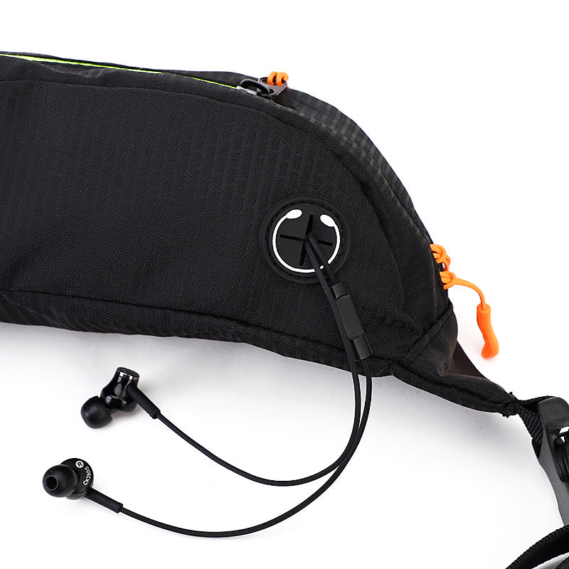 Bakeey Waterproof Outdoor Sport Night Running with Multi Pockets Reflective Stripe Headphone Hole Mobile Phone Storage Waist Bag for Smartphone Under 6.5 inch
