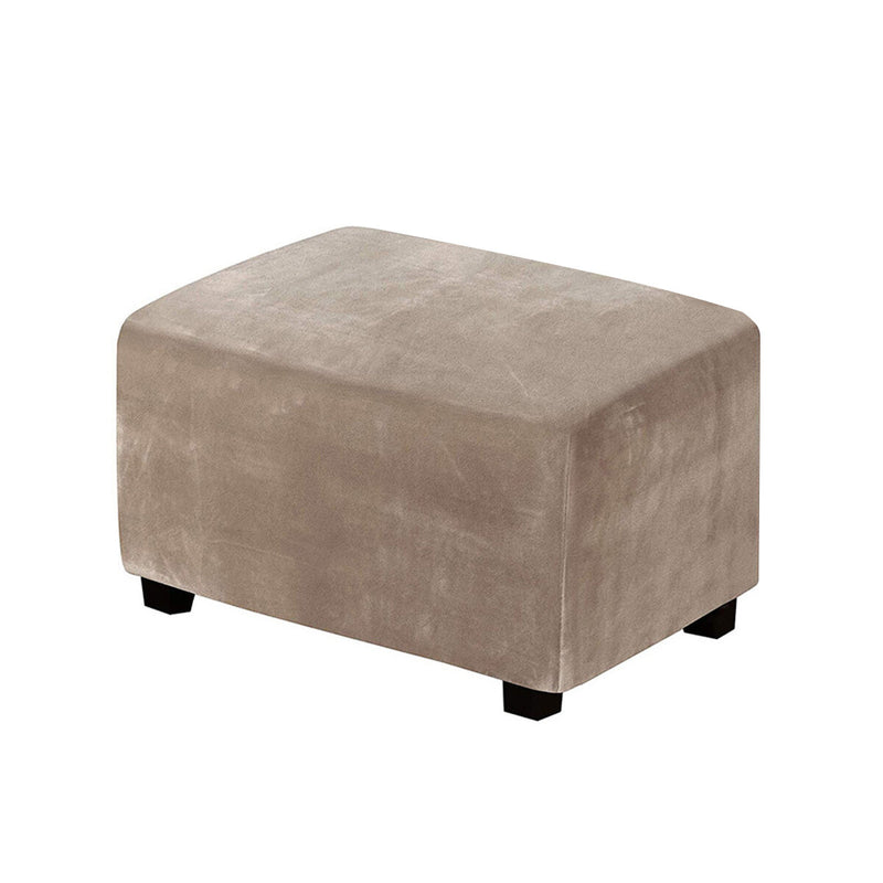 Plush Ottoman Footstool Cover Polyester Stretch Sofa Footrest Covers Home Living Room Furniture Supplies