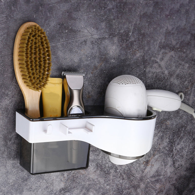 Hair Dryer Stand Holder Rack Shelf Wall Mounted Sticker Bath Storage