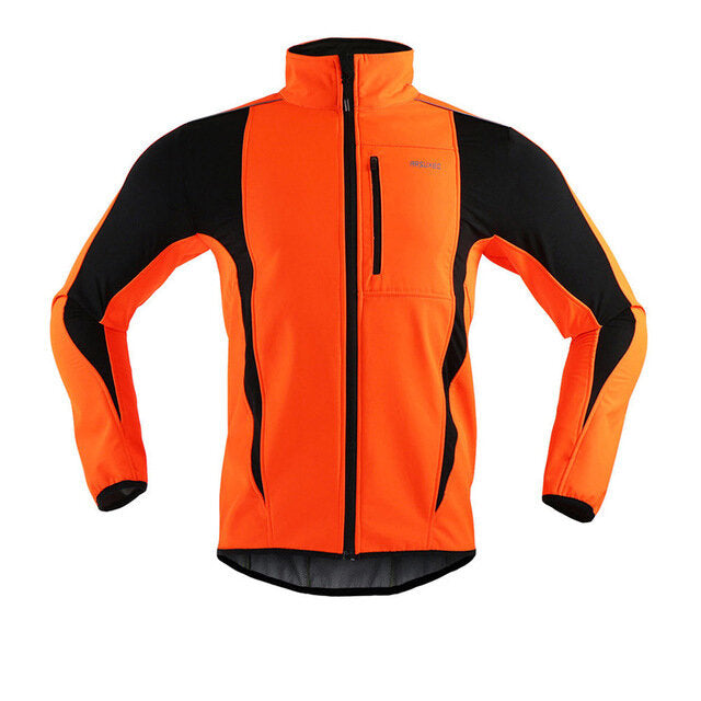 ARSUXEO Winter Cycling Clothing High Collar Warm Jackets Thermal Fleece Bicycle MTB Road Bike Clothing Windproof Waterproof Long Jersey