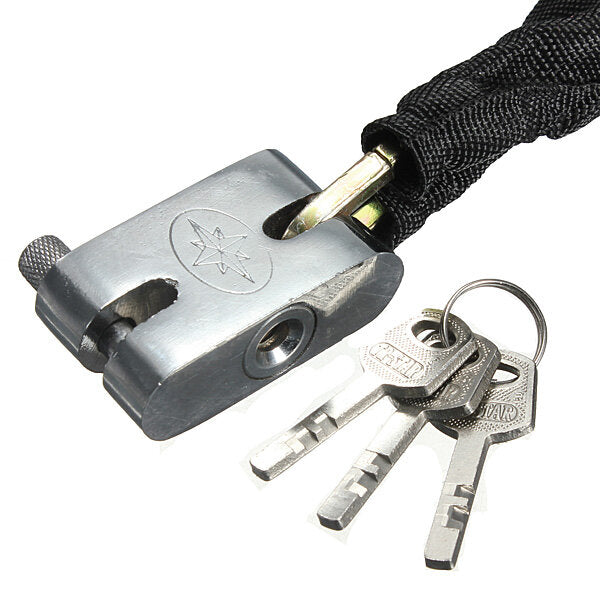 85cm Metal Chain Safety Lock Padlock For Mountain Road Bike Motorcycle Scooter