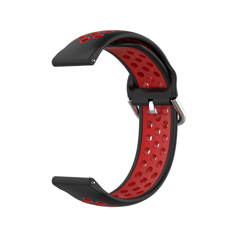 20mm Dual Color Stoma Soft Silicone Watch Strap Watch Band for Huawei Honor Watch ES/ BlitzWolf BW-HL1/HL2/ Haylou LS02
