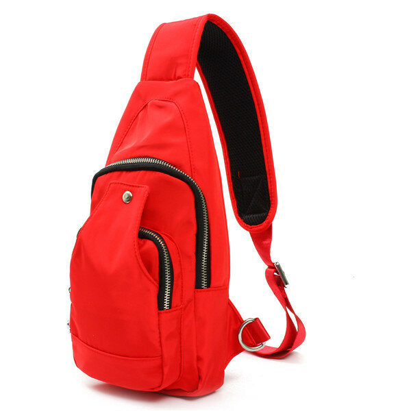 Women Men Nylon Chest Bags Sports Waterproof Crossbody Bags Casual Outdoor Bags
