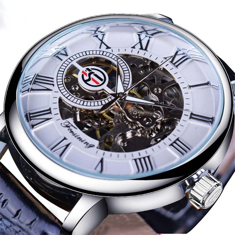 Forsining GMT838 3D Hollow Engraving Design Luminous Display Fashion Men Automatic Mechanical Watch