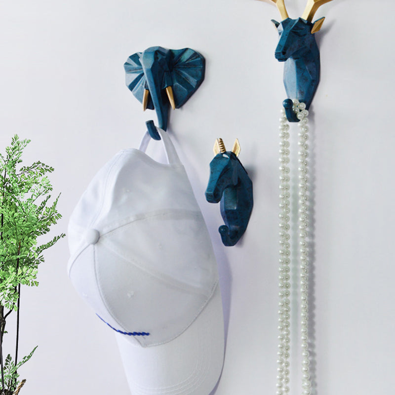 Simple 3D Coat Hook Holder Creative Animals Head Hanger Wall Mounted Craft