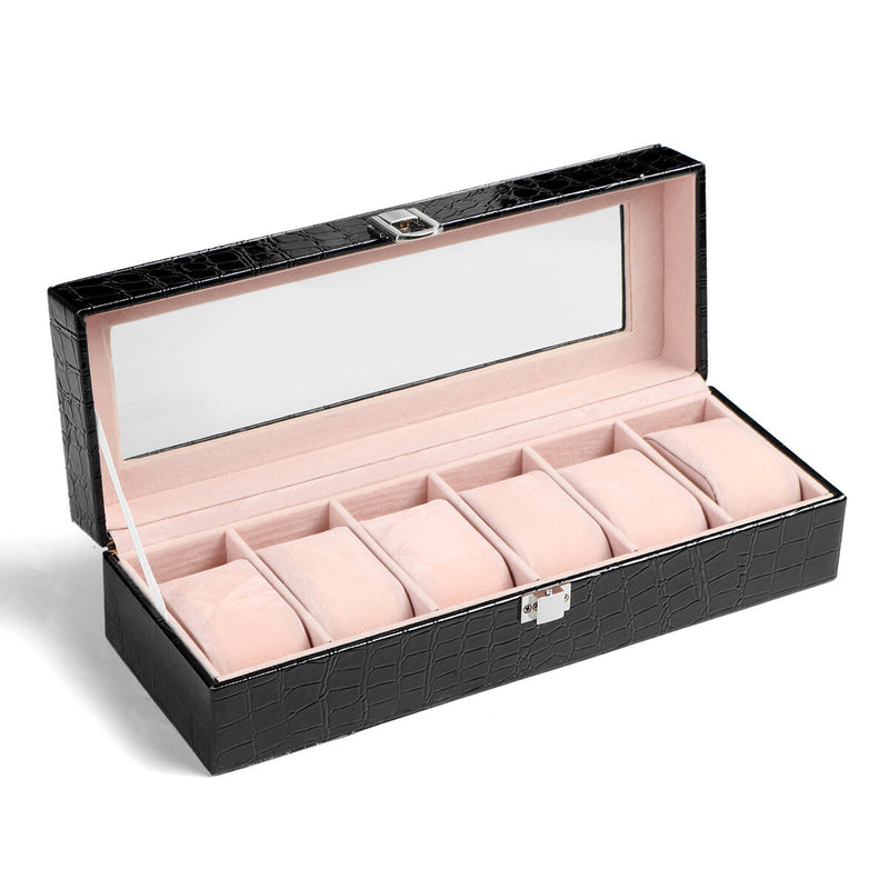 Deffrun 2/6/10/20 Slots Jewelry Watch Display with Window Watch Box