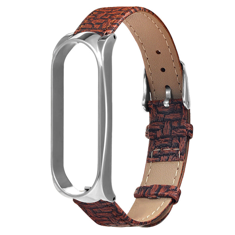 Bakeey Buckle Metal Shell Braided Pattern Belt Watch Band Watch Strap for Xiaomi Miband 5 Miband 5 NFC Non-original