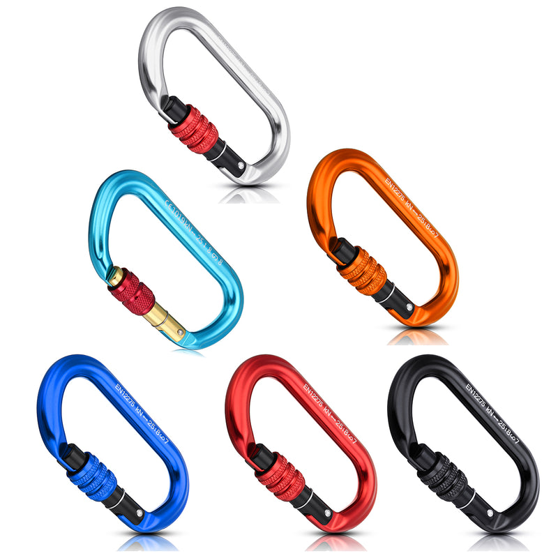 25KN Aviation Aluminum Climbing Buckle Carabiner Hammock Safety Clasp Lock