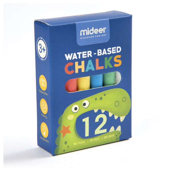 Mideer Dust-free Chalk Water-soluble For Children's Chalk Multi-function Palm Billiard Chalk In Nursery 12 Pcs