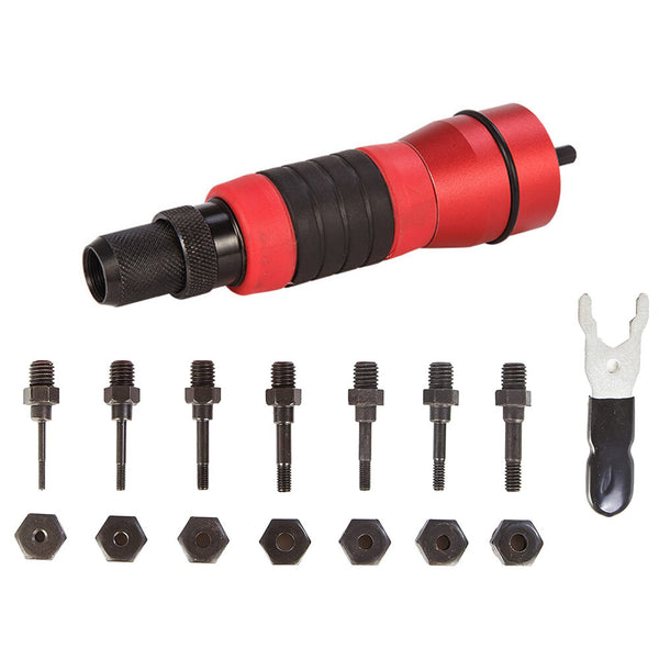 3/8" Rivet Nut Drill Adapter Kit Professional Nut Gun Adapter with Rubber Coating